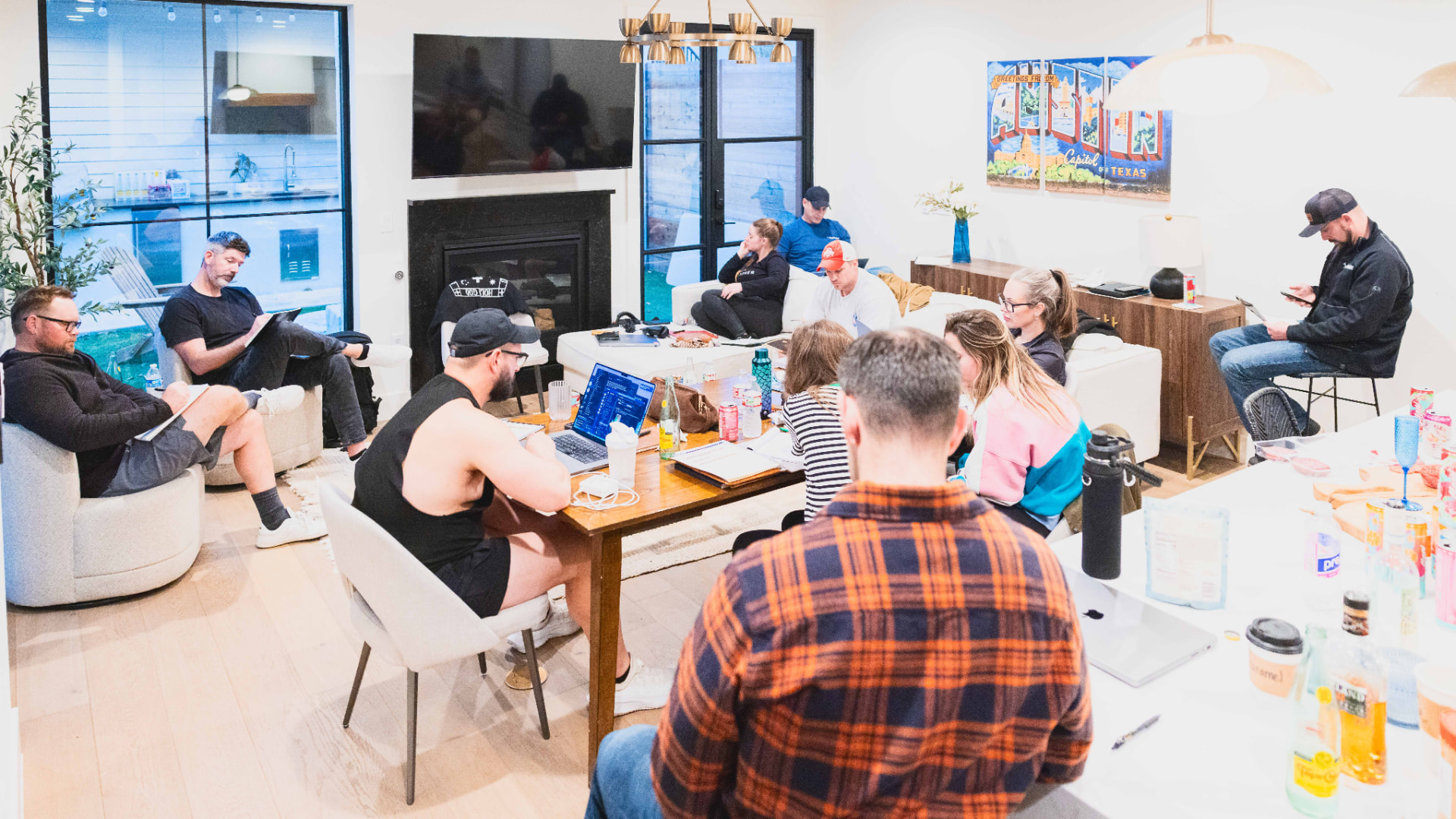 Goal-setting session in the living room